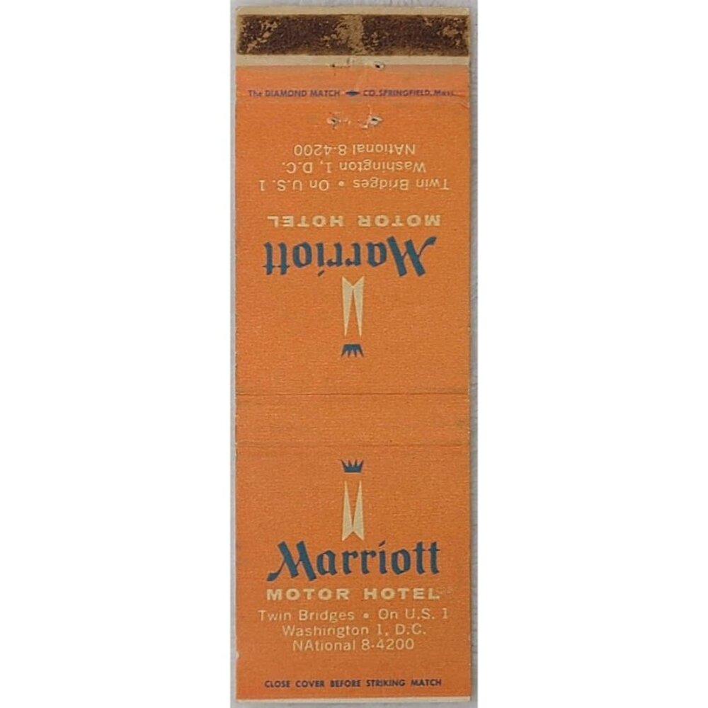 Front Strike Matchbook Cover Marriott Motor Hotel Washington DC
